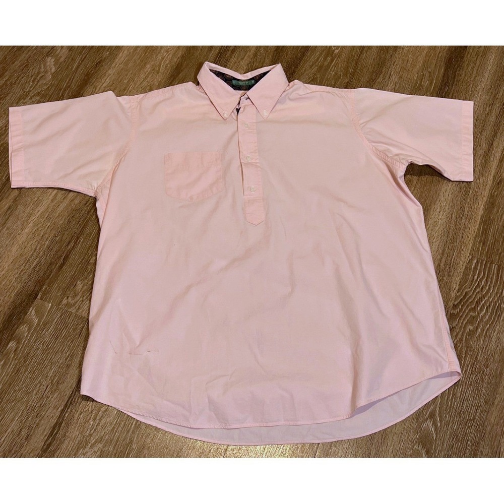 Michael Thomas Collection Lux Mens XXL Pink Cotton Short Sleeve  Shirt USA‎ Made